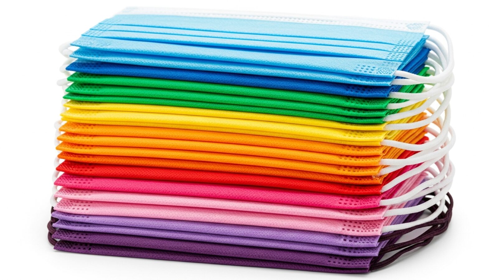 Cubrebocas plisados de colores, fotografía de producto